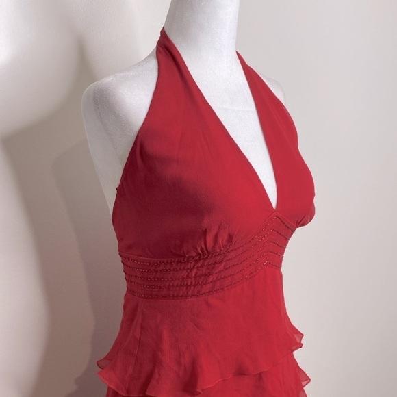 Dave & Johnny vintage Red Ruffled Halter dress - Picture 7 of 14